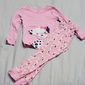 Little Me Pink Dalmatian Pajama Set